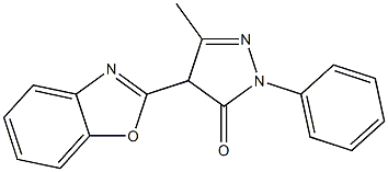 3H-Pyrazol-3-one,  4-(2-benzoxazolyl)-2,4-dihydro-5-methyl-2-phenyl-,,结构式