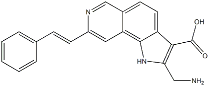 1H-Pyrrolo[2,3-f]isoquinoline-3-carboxylic  acid,  2-(aminomethyl)-8-[(1E)-2-phenylethenyl]- Struktur
