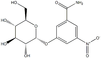 3-nitro-5-[(2R,3R,4S,5S,6R)-3,4,5-trihydroxy-6-(hydroxymethyl)oxan-2-yl]oxy-benzamide,,结构式