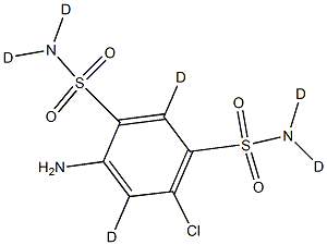 4-Amino-6-chloro-1,3-benzenedisulfonamide-d6 结构式