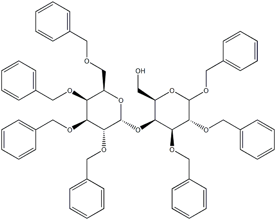 Benzyl 4-O-(2,3,4,6-Tetra-O-benzyl a-D-galactopyranosyl)-2,3-di-O-benzyl--D-galactopyranoside 结构式