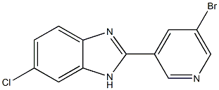 2-(5-Bromo-pyridin-3-yl)-6-chloro-1H-benzoimidazole 化学構造式
