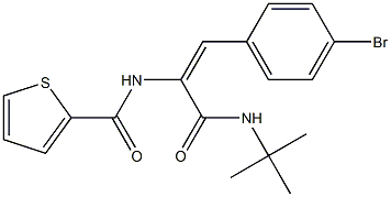 N-{2-(4-bromophenyl)-1-[(tert-butylamino)carbonyl]vinyl}-2-thiophenecarboxamide Struktur