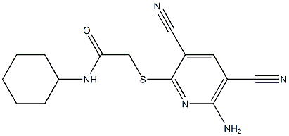 2-[(6-amino-3,5-dicyano-2-pyridinyl)sulfanyl]-N-cyclohexylacetamide Structure
