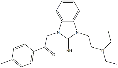 2-{3-[2-(diethylamino)ethyl]-2-imino-2,3-dihydro-1H-benzimidazol-1-yl}-1-(4-methylphenyl)ethanone,,结构式
