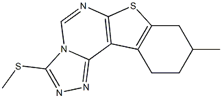 methyl 9-methyl-8,9,10,11-tetrahydro[1]benzothieno[3,2-e][1,2,4]triazolo[4,3-c]pyrimidin-3-yl sulfide 化学構造式