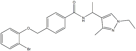 4-[(2-bromophenoxy)methyl]-N-[1-(1-ethyl-3-methyl-1H-pyrazol-4-yl)ethyl]benzamide 结构式