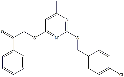 2-({2-[(4-chlorobenzyl)sulfanyl]-6-methyl-4-pyrimidinyl}sulfanyl)-1-phenylethanone