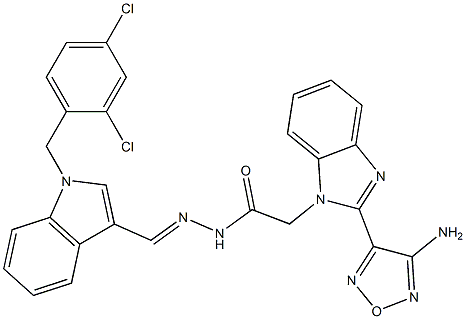 2-[2-(4-amino-1,2,5-oxadiazol-3-yl)-1H-benzimidazol-1-yl]-N'-{[1-(2,4-dichlorobenzyl)-1H-indol-3-yl]methylene}acetohydrazide Structure