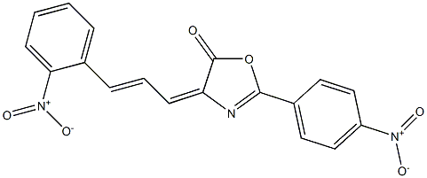 2-{4-nitrophenyl}-4-(3-{2-nitrophenyl}-2-propenylidene)-1,3-oxazol-5(4H)-one Structure