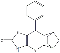 9-phenyl-3,7-dithia-5-azatetracyclo[9.2.1.0~2,10~.0~4,8~]tetradec-4(8)-en-6-one 化学構造式