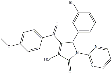 5-(3-bromophenyl)-3-hydroxy-4-(4-methoxybenzoyl)-1-(2-pyrimidinyl)-1,5-dihydro-2H-pyrrol-2-one Structure