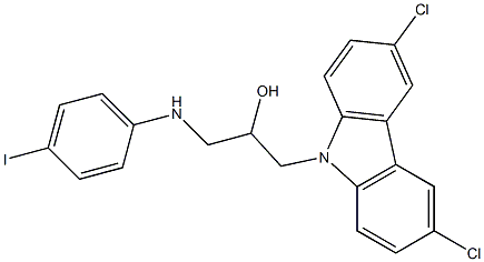 1-(3,6-dichloro-9H-carbazol-9-yl)-3-(4-iodoanilino)-2-propanol Struktur