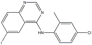 N-(4-chloro-2-methylphenyl)-N-(6-iodo-4-quinazolinyl)amine 结构式