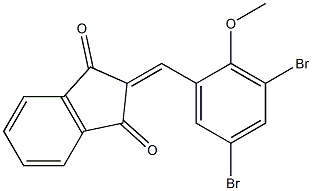 2-(3,5-dibromo-2-methoxybenzylidene)-1H-indene-1,3(2H)-dione 结构式