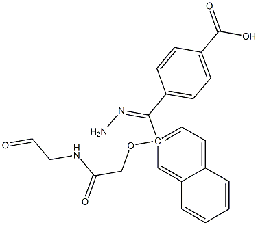 4-[2-({[(2-naphthyloxy)acetyl]amino}acetyl)carbohydrazonoyl]benzoic acid Struktur