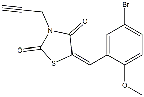 5-(5-bromo-2-methoxybenzylidene)-3-prop-2-ynyl-1,3-thiazolidine-2,4-dione 结构式