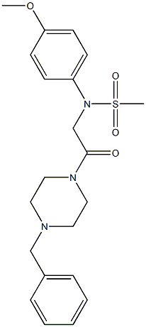 N-[2-(4-benzyl-1-piperazinyl)-2-oxoethyl]-N-(4-methoxyphenyl)methanesulfonamide Struktur