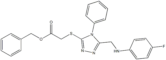 benzyl ({5-[(4-fluoroanilino)methyl]-4-phenyl-4H-1,2,4-triazol-3-yl}sulfanyl)acetate Struktur