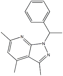 3,4,6-trimethyl-1-(1-phenylethyl)-1H-pyrazolo[3,4-b]pyridine 结构式