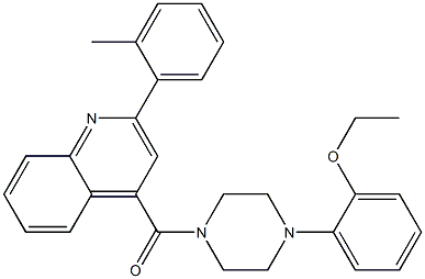 4-{[4-(2-ethoxyphenyl)-1-piperazinyl]carbonyl}-2-(2-methylphenyl)quinoline,,结构式