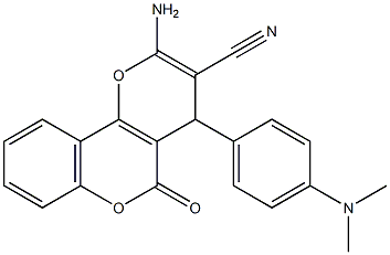 2-amino-4-[4-(dimethylamino)phenyl]-5-oxo-4H,5H-pyrano[3,2-c]chromene-3-carbonitrile Structure