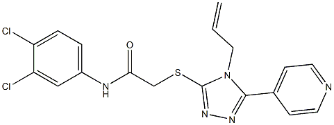 N-(3,4-dichlorophenyl)-2-[(4-prop-2-enyl-5-pyridin-4-yl-4H-1,2,4-triazol-3-yl)sulfanyl]acetamide,,结构式