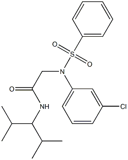  2-[3-chloro(phenylsulfonyl)anilino]-N-(1-isopropyl-2-methylpropyl)acetamide