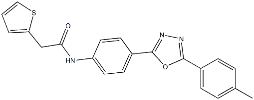 N-{4-[5-(4-methylphenyl)-1,3,4-oxadiazol-2-yl]phenyl}-2-(2-thienyl)acetamide Structure