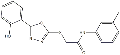 2-{[5-(2-hydroxyphenyl)-1,3,4-oxadiazol-2-yl]sulfanyl}-N-(3-methylphenyl)acetamide 化学構造式