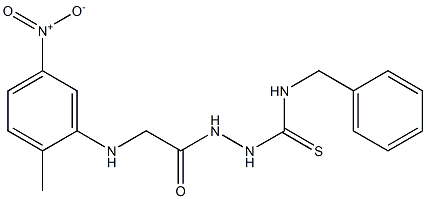 2-[({5-nitro-2-methylphenyl}amino)acetyl]-N-(phenylmethyl)hydrazinecarbothioamide Structure