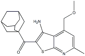 1-adamantyl[3-amino-4-(methoxymethyl)-6-methylthieno[2,3-b]pyridin-2-yl]methanone Structure