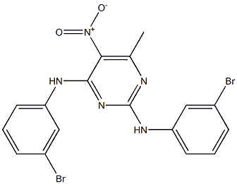 2,4-bis(3-bromoanilino)-5-nitro-6-methylpyrimidine Structure