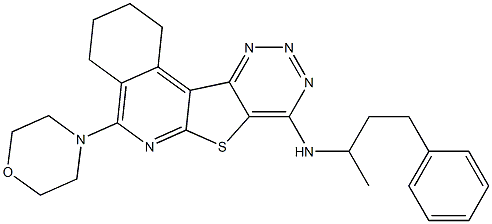  N-(1-methyl-3-phenylpropyl)-5-morpholin-4-yl-1,2,3,4-tetrahydro[1,2,3]triazino[4',5':4,5]thieno[2,3-c]isoquinolin-8-amine