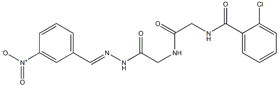 2-chloro-N-(2-{[2-(2-{3-nitrobenzylidene}hydrazino)-2-oxoethyl]amino}-2-oxoethyl)benzamide,,结构式