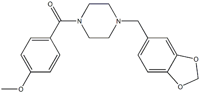 1-(1,3-benzodioxol-5-ylmethyl)-4-{[4-(methyloxy)phenyl]carbonyl}piperazine Structure