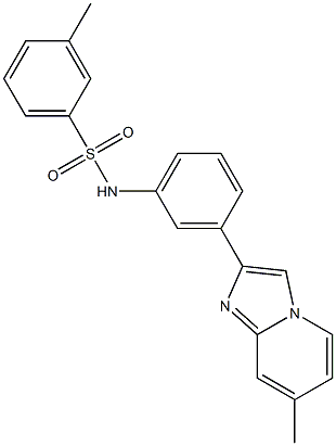 3-methyl-N-[3-(7-methylimidazo[1,2-a]pyridin-2-yl)phenyl]benzenesulfonamide 化学構造式