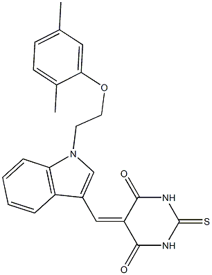 5-({1-[2-(2,5-dimethylphenoxy)ethyl]-1H-indol-3-yl}methylene)-2-thioxodihydro-4,6(1H,5H)-pyrimidinedione|