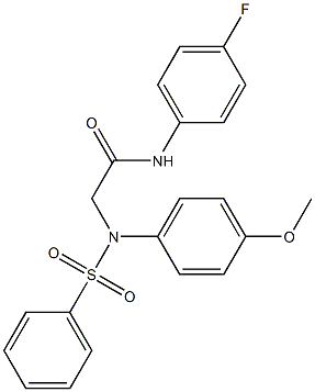 N-(4-fluorophenyl)-2-[4-methoxy(phenylsulfonyl)anilino]acetamide Struktur