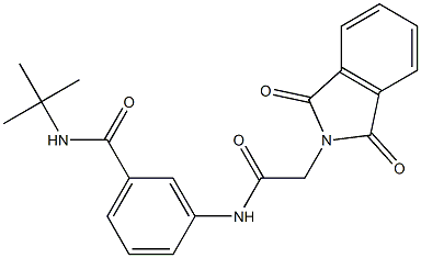 N-(tert-butyl)-3-{[(1,3-dioxo-1,3-dihydro-2H-isoindol-2-yl)acetyl]amino}benzamide 结构式