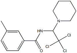 3-methyl-N-[2,2,2-trichloro-1-(1-piperidinyl)ethyl]benzamide Struktur