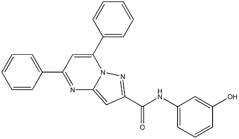 N-(3-hydroxyphenyl)-5,7-diphenylpyrazolo[1,5-a]pyrimidine-2-carboxamide,,结构式