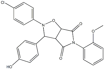 2-(4-chlorophenyl)-3-(4-hydroxyphenyl)-5-(2-methoxyphenyl)dihydro-2H-pyrrolo[3,4-d]isoxazole-4,6(3H,5H)-dione Structure