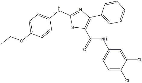 N-(3,4-dichlorophenyl)-2-(4-ethoxyanilino)-4-phenyl-1,3-thiazole-5-carboxamide Structure