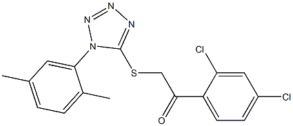 1-(2,4-dichlorophenyl)-2-{[1-(2,5-dimethylphenyl)-1H-tetraazol-5-yl]sulfanyl}ethanone,,结构式