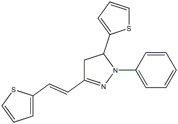 1-phenyl-5-(2-thienyl)-3-[2-(2-thienyl)vinyl]-4,5-dihydro-1H-pyrazole 化学構造式