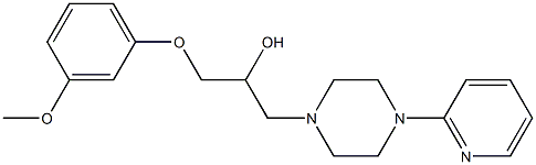 1-(3-methoxyphenoxy)-3-[4-(2-pyridinyl)-1-piperazinyl]-2-propanol Struktur