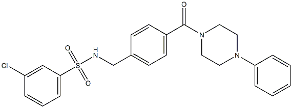 3-chloro-N-{4-[(4-phenyl-1-piperazinyl)carbonyl]benzyl}benzenesulfonamide