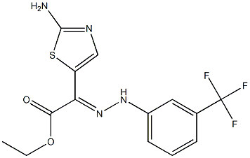 ethyl (2-amino-1,3-thiazol-5-yl){[3-(trifluoromethyl)phenyl]hydrazono}acetate,,结构式