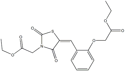 ethyl {5-[2-(2-ethoxy-2-oxoethoxy)benzylidene]-2,4-dioxo-1,3-thiazolidin-3-yl}acetate,,结构式